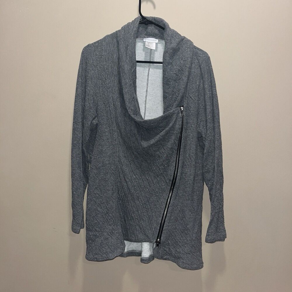 Soft Surroundings Womens Gray Side Zip Long Sweat Shirt L Casual Comfort Cozy